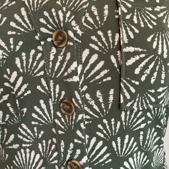 NWT LP Abbi Maxi Shirt Dress by Muse Petite from Short Story Dark Olive / Ecru - Picture 4 of 16